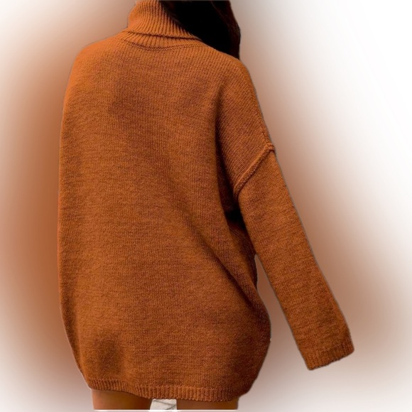🆕 NWOT - LILLUSORY Turtleneck Oversized Knit Pullover Sweater Tunic Dress Small - Picture 3 of 5